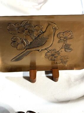 wendell august forge bronze Tray 9"x6" with stand